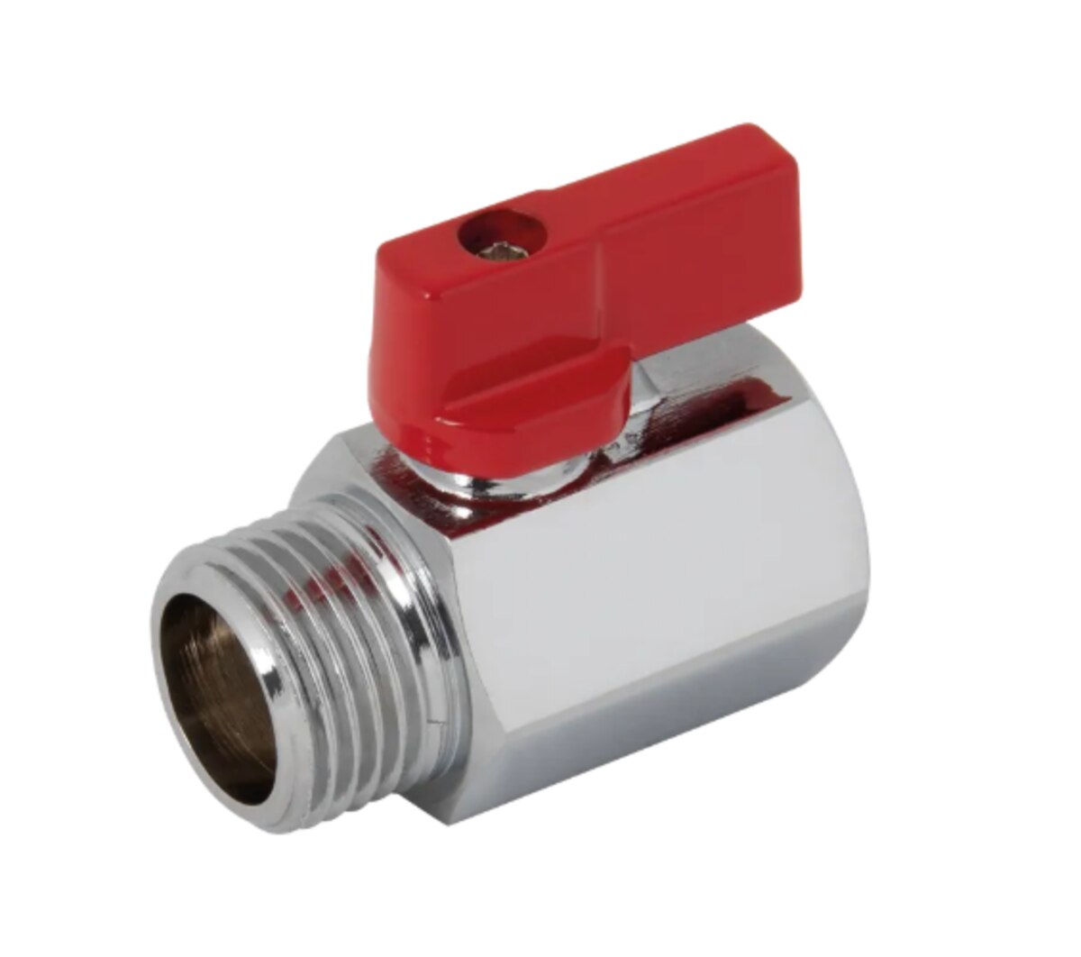 FT Pro 3/8" Male/Female Brass Chrome Finish Mini Ball Valve